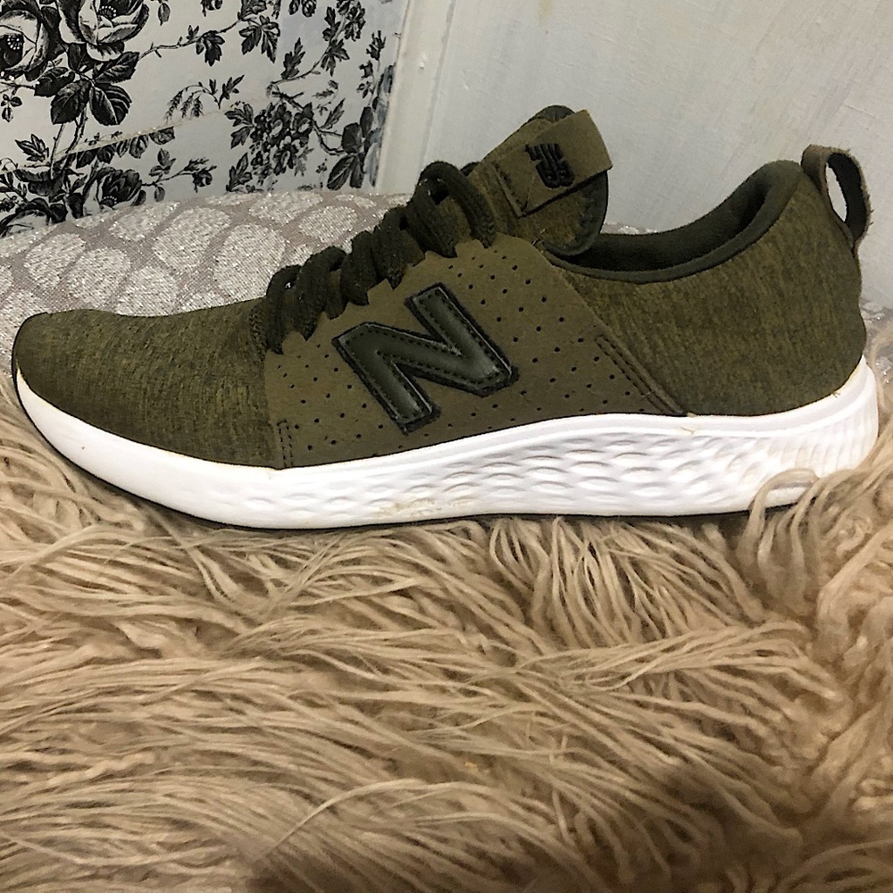 New Balance Men's Khaki and White Sneakers